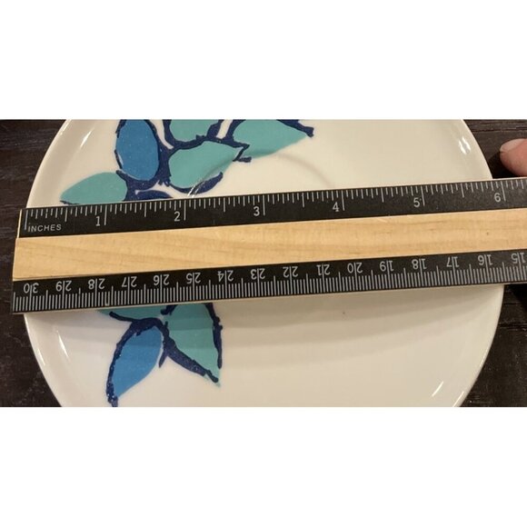 Paul McCobb Contempri San Remo Blue Leaves Set Of 3 Saucers‎ Plates ONLY MCM - Picture 3 of 3